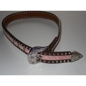 Ariat Kids Pink Lace Studded Western Belt Size 26 Cowboy Horse Show Equestrian